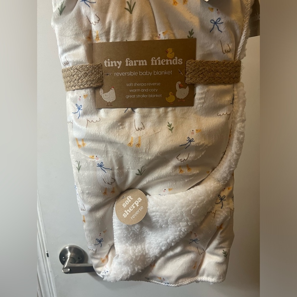 Tiny Farm Friends Reversible Duck Baby Blanket